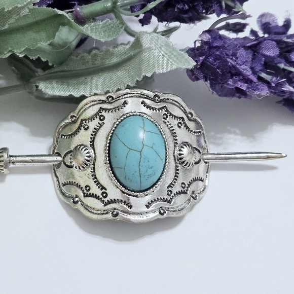Accessories - Southwest Turquoise Stone Ponytail Holder